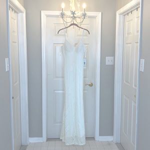 Ivory full length long dress size 5/6